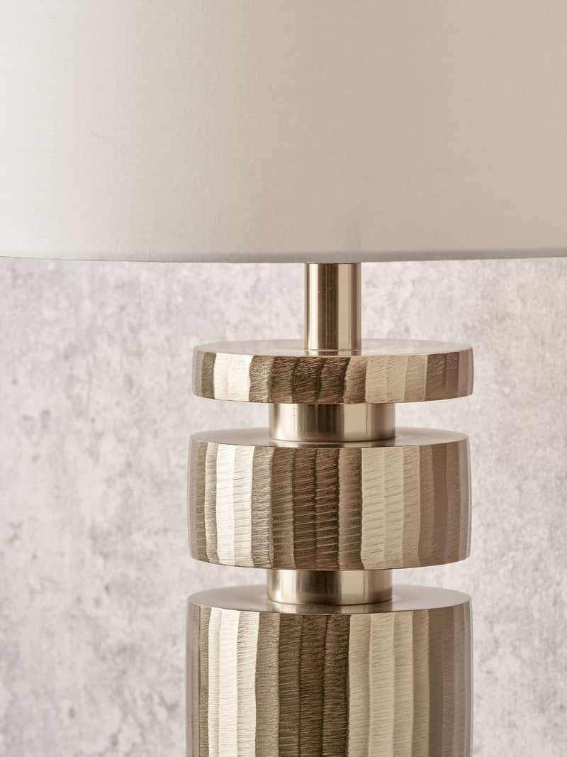 Pacific Lifestyle table lamp champagne gold stacked cylinder 59cm - British product