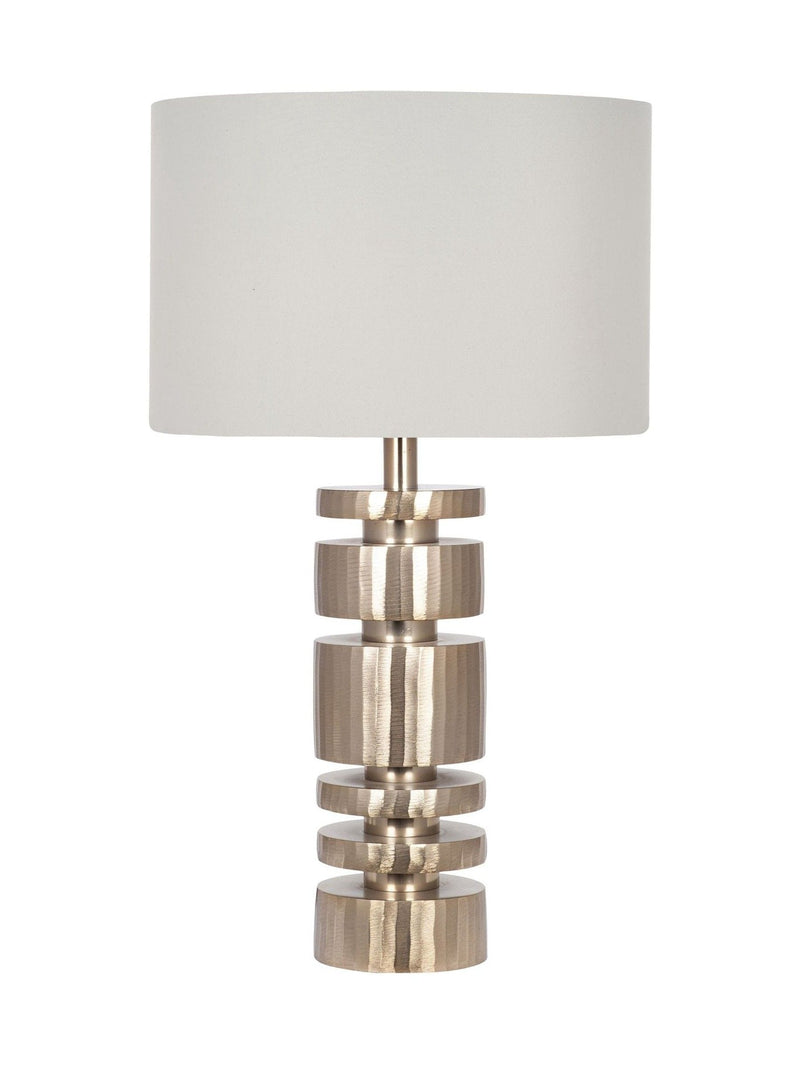 Pacific Lifestyle table lamp champagne gold stacked cylinder 59cm - British product