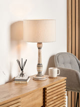 Next Pacific Lifestyle Grey Captiva Mango Wood Table Lamp- Buy online at McGrocer