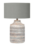 Pacific Lifestyle grey wood textured table lamp, imported from the UK