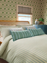 Next Joules Blue Ticking Stripe Duvet Cover and Pillowcase Set- Buy online at McGrocer