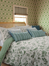 Joules Green Festival Pheasants 100% Cotton Duvet Cover and Pillowcase Set
