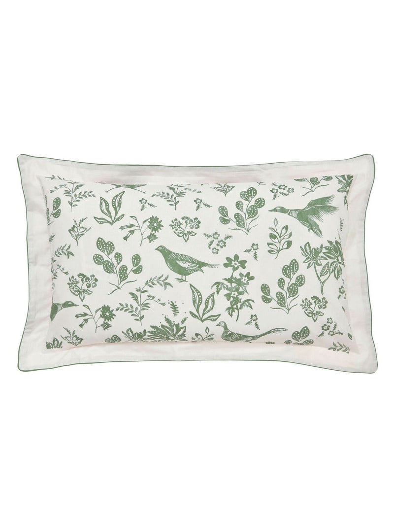 Joules Green Festival Pheasants duvet cover and pillowcase set, UK version