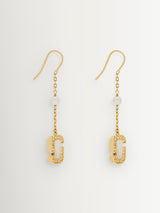 Next Marc Jacobs Gold Tone Luxe Mother-of-Pearl Drop Earrings- Buy online at McGrocer