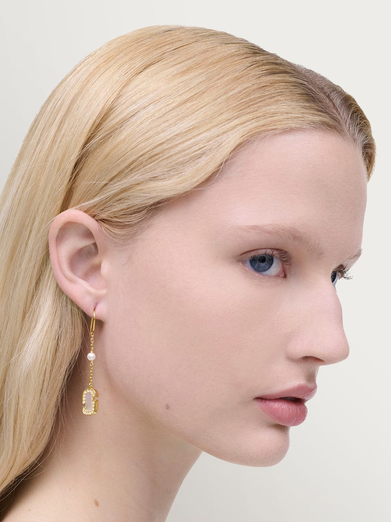 Marc Jacobs gold tone drop earrings with mother-of-pearl inlay, imported from the UK