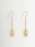 Marc Jacobs gold tone drop earrings with mother-of-pearl inlay, imported from the UK