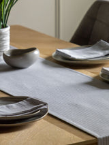 Next Gallery Home Grey Woven Striped Table Runner 250x36cm- Buy online at McGrocer