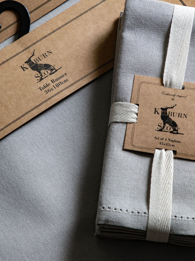 Gallery Home grey large dove table runner 250 x 36cm, UK version
