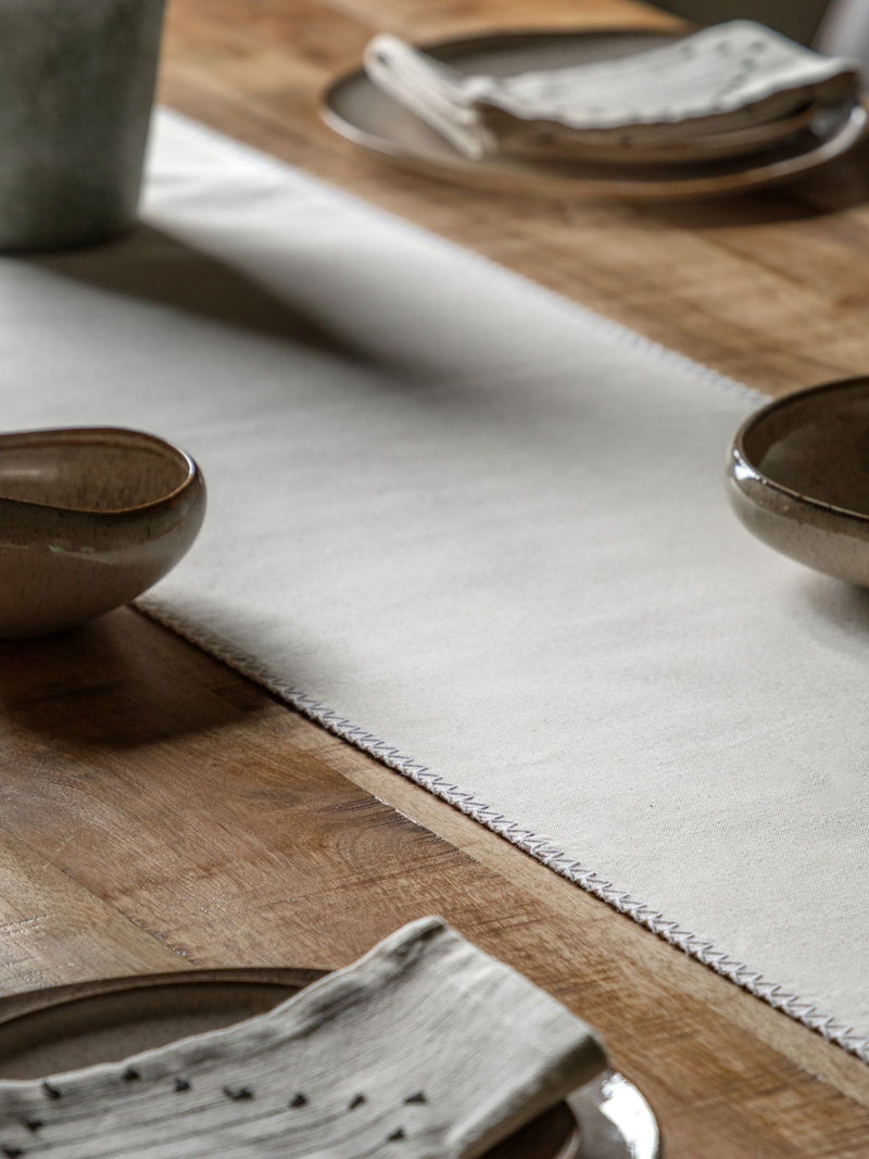 Gallery Home cream large effect table runner 250cm x 36cm, UK version