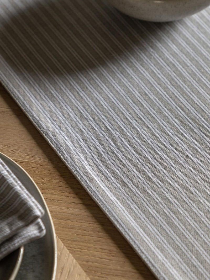Gallery Home grey woven striped small table runner 180x36cm, UK version