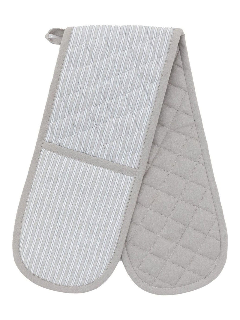 Gallery Home grey woven striped double oven gloves, UK version