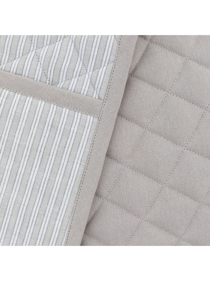 Gallery Home grey woven striped double oven gloves, UK version