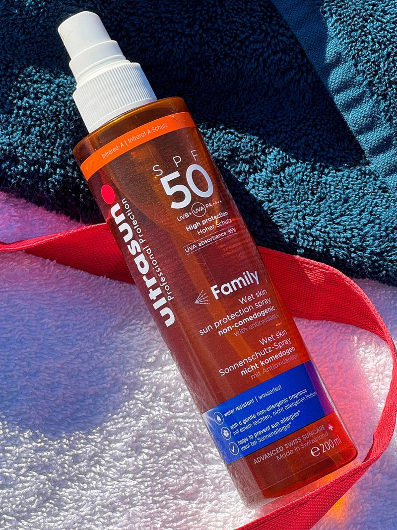 Ultrasun Family Wet Skin Spray SPF50 200ml (British brand)