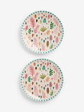 Lucy Tiffney pink leaves side plates set of 4, UK version