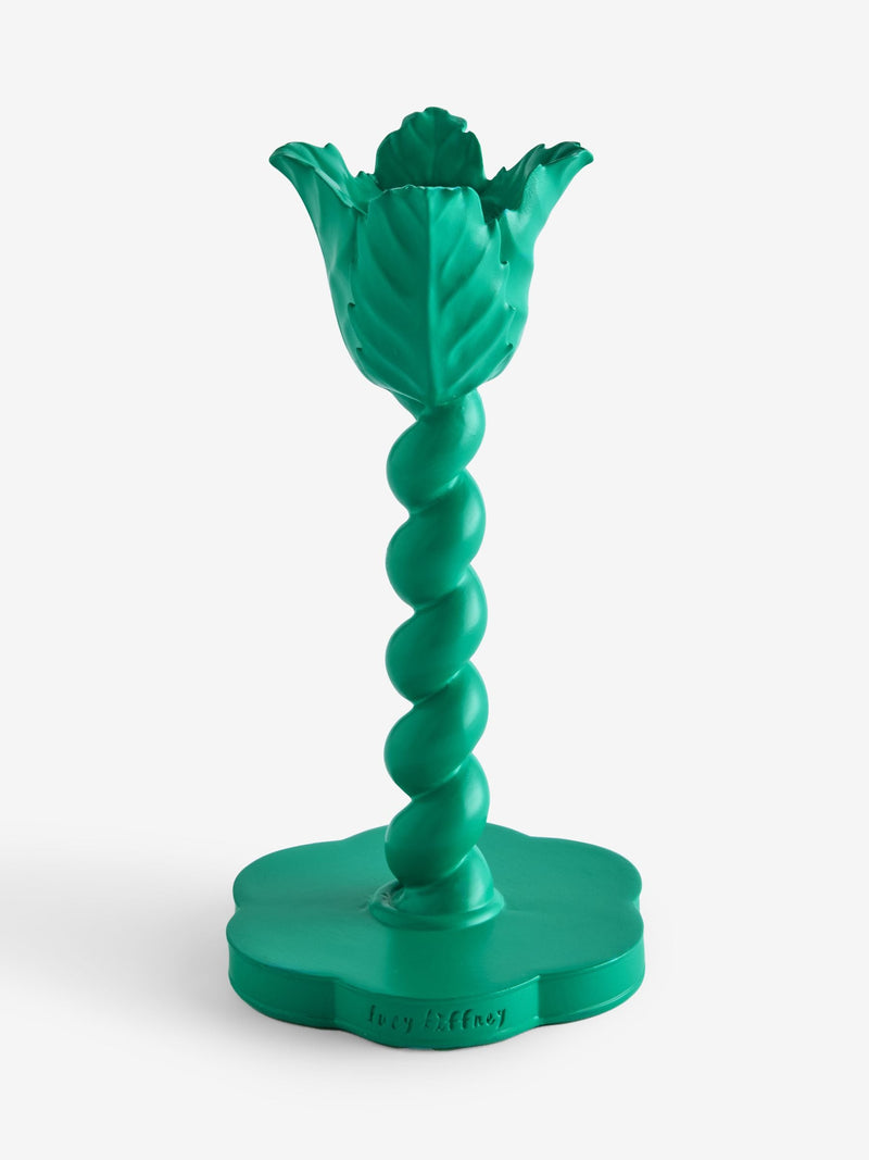 Lucy Tiffney Green Flower Taper Candle Holder