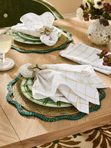Next Nina Campbell Set of 4 Ochre Yellow Woven Check Cotton Napkins 54cm- Buy online at McGrocer