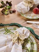 Next Nina Campbell Natural Woven Flower Napkin Rings Set of 2- Buy online at McGrocer