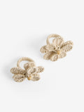 Nina Campbell natural woven flower napkin rings set of 2, imported from the UK