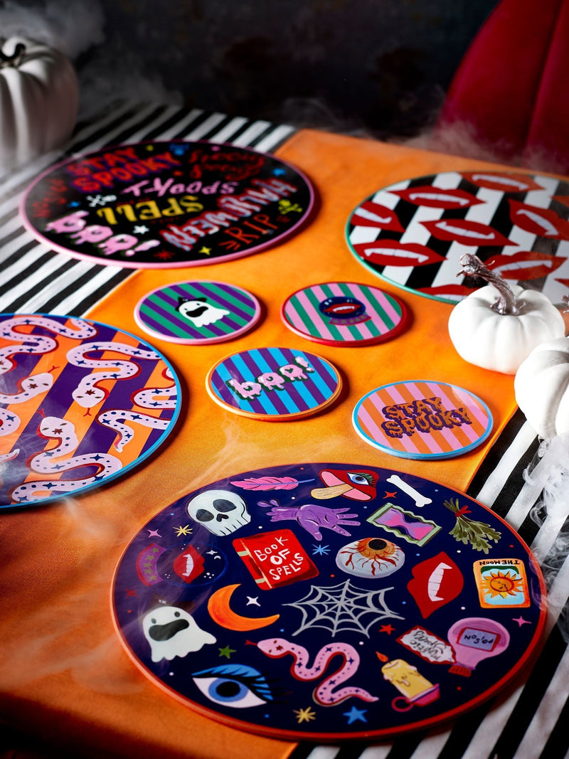Eleanor Bowmer Halloween placemat and coaster set with spooky designs - British product