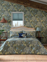 Next Morris & Co Cobalt Thyme Morris 100% Cotton Seaweed Duvet Cover and Pillowcase Set- Buy online at McGrocer