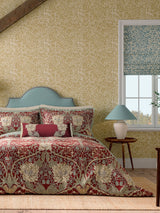 Next Morris & Co Red Gold Honeysuckle and Tulip Cushion, 70x30cm- Buy online at McGrocer