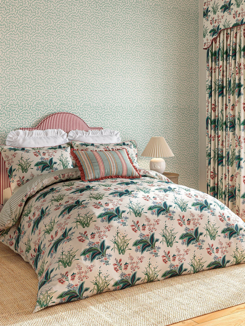 Sanderson Blush Jade Enys Garden duvet cover and pillowcase set (British brand)