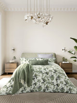 Next Bedeck of Belfast Green Yoko Duvet Cover and Pillowcase Set- Buy online at McGrocer