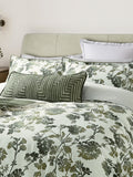 Bedeck of Belfast Green Yoko duvet cover and pillowcase set - British product