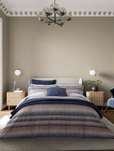 Next Bedeck of Belfast Navy Red Stafford Duvet Cover and Pillowcase Set- Buy online at McGrocer