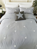 Helena Springfield grey tufted star duvet cover and pillowcase set, UK version
