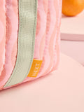 Pink and green wavy pattern lunch bag, imported from the UK