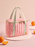Pink and green wavy pattern lunch bag, imported from the UK