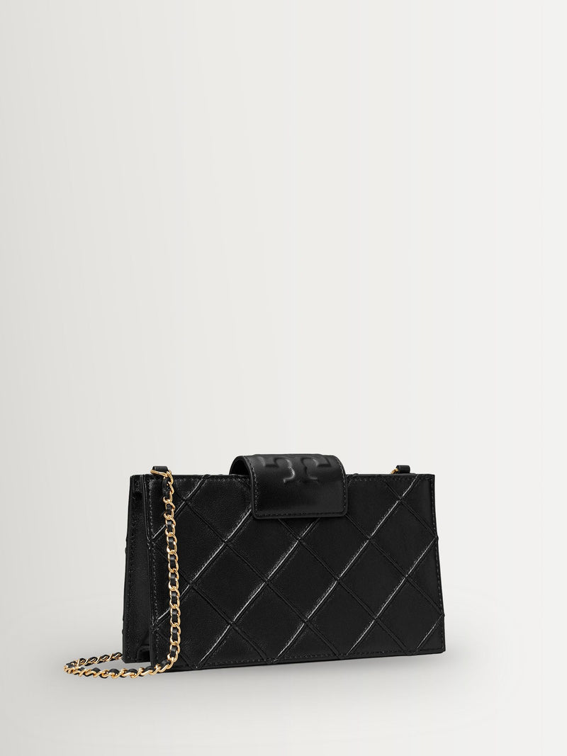 Tory Burch Black Fleming mini chain wallet, UK version