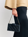 Tory Burch Black Fleming mini chain wallet, UK version