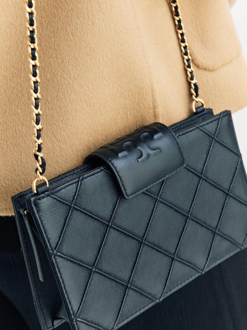 Tory Burch Black Fleming mini chain wallet, UK version