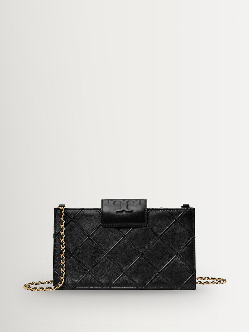 Tory Burch Black Fleming mini chain wallet, UK version