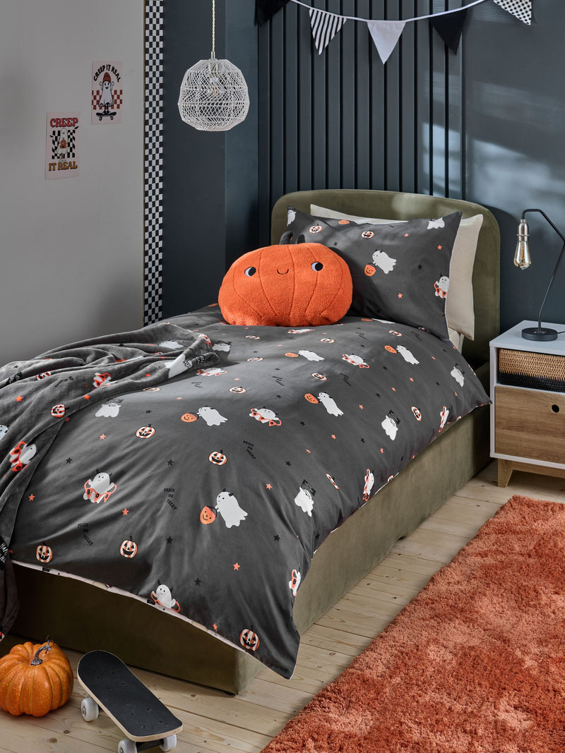Black duvet cover and pillowcase set - British product