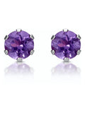 The Diamond Store amethyst stud earrings 4mm (British brand)