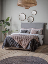 Next Gallery Home Grey Quilted 100% Cotton Velvet Bedspread- Buy online at McGrocer