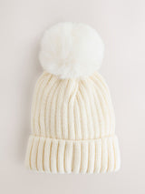 Next White Rib Pom Beanie (3 Months - 16 Years)- Buy online at McGrocer