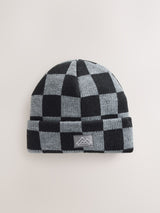 Next Children's Black/Grey Check Beanie Hat (1-16 Years)- Buy online at McGrocer