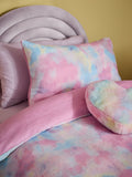 Multi ombre cosy fleece duvet cover and pillowcase set, imported from the UK