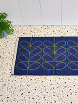 Next Orla Kiely Navy/Olive Linear Stem Bath Mat 90cm x 50cm- Buy online at McGrocer