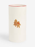 White Christmas gingerbread embossed ceramic vase 10x10x20cm (British brand)
