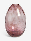 Pink medium glass confetti vase, 18x18x27cm, imported from the UK
