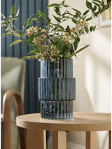 Next Blue Small Ribbed Glass Vase 18cm- Buy online at McGrocer