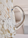 White and gold confetti decorative glass flower vase (British brand)