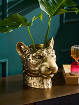 Next Gold Cheetah Head Decorative Vase- Buy online at McGrocer