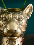 Gold Cheetah Head Decorative Vase