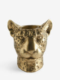 Gold Cheetah Head Decorative Vase